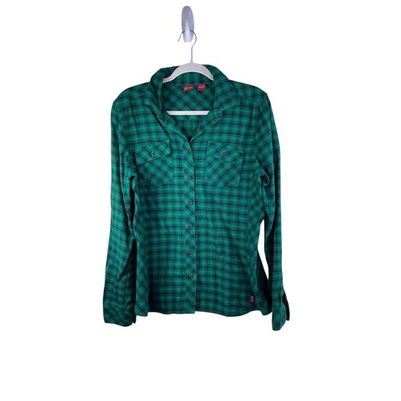 Eastern Mountain Sports Tops - Eastern Mountian Sports Flannel Green Winter Grunge Utility Outdoors L